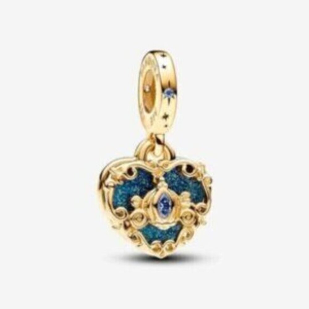 Pandora Cinderella's Carriage & Heart Double Dangle Charm
